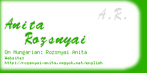 anita rozsnyai business card